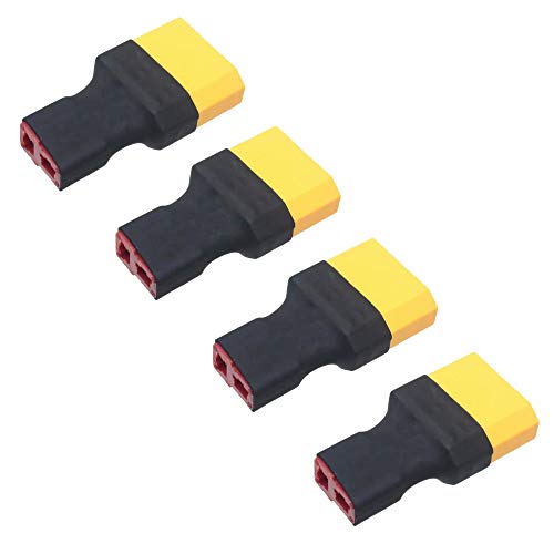 4pcs T-Plug Female Connector to XT90 Male Connector No Wire Adapter for RC Lipo NiMH Battery Charger - size: XT90 Male to T Plug Female