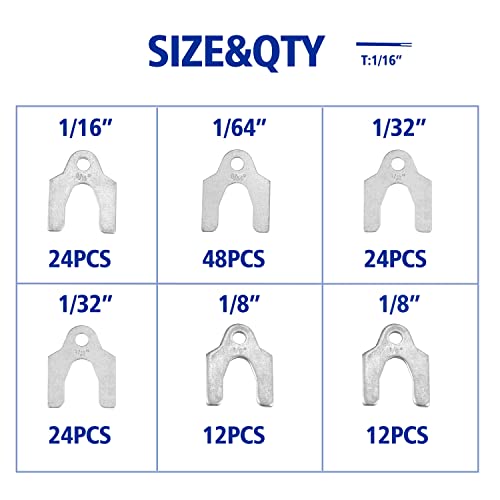 Auto Alignment Body Shims Assortment Kit 1/16" 1/64" 1/32" 1/8" (144 Pieces) BUSY-CORNER