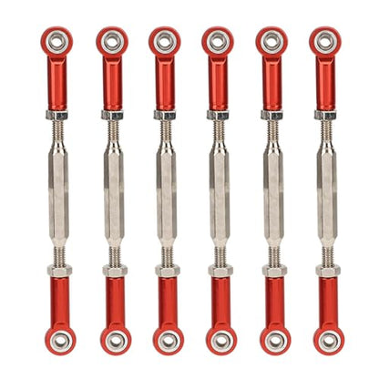 RC Push Rod, Adjustable Aluminum Alloy 6Pcs Set Turnbuckle Linkage 88mm for RC Enthusiasts Racers and 1/10 Scale Models Racing Hobbies