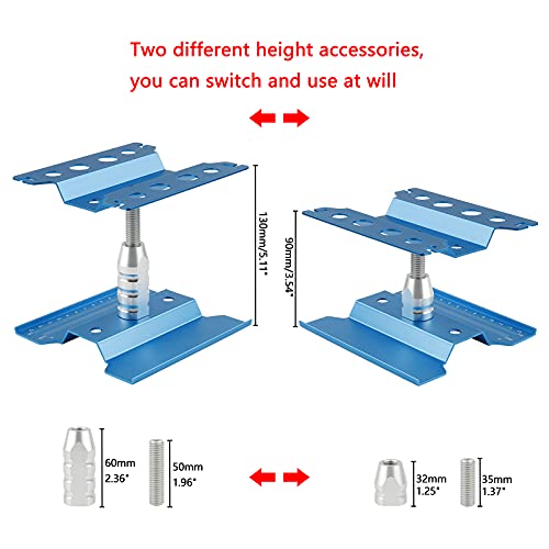 Aluminum Alloy RC Car Work Stand RC Repair Stand for 1/8 1/10 1/12 1/16 1/18 Buggy Truck Crawler On Road Touring Cars with Wheel Nut Wrenches, Blue - color: Blue