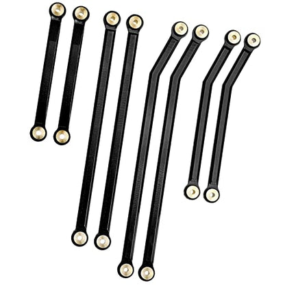 High Clearance Front Links Set for Axial SCX24 Gladiator AXI00005, 8PCS (Black) - color: Black