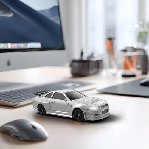 RC Drift car, 1/43 Mini Rc Drift car with Gyroscope, 2.4GHz Full Proportional Remote control Cars, 4WD High Speed Racing with Lights, Racing Tires, Model Cars Gift for Adults, Kids, Boys, Girls - color: Grey