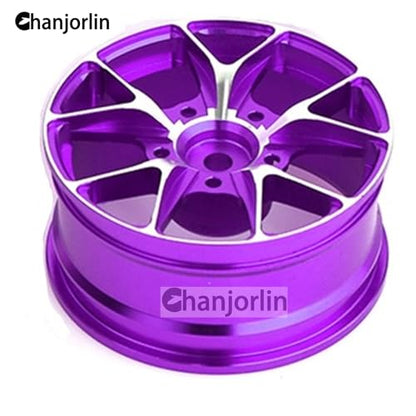 1/10 On Road Drift Wheels Rims Hex 12mm RC Aluminum Alloy Rally Racing Hubs for 1:10 Scale Touring Street Car Tires Tamiya TT01 TT02 HSP 2S 3S Brushless HPI KYOSHO XV02 XV01 4PCS (Purple) - color: Purple