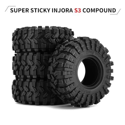 INJORA 1.55" 95*34.5mm King Trekker Tires for Axial AX90069 UTB18 MST JIMNY