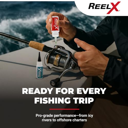 ReelX Fishing Reel Grease, Marine-Grade Anti-Rust Lubricant for Bearings, Spinning, Baitcasting, Spincast, Fly, Trolling & Electric Reels, Corrosion Prevention & Control - size: Oil + Grease 1oz each