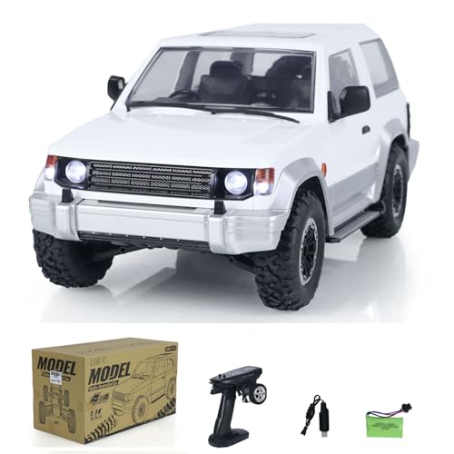 4WD 1/14 4X4 Wireless Control Off-Road Vehicles RC Crawler Car Model LDRC LD1297 Light System Motor Servo ESC Hobby Model(White) - color: White