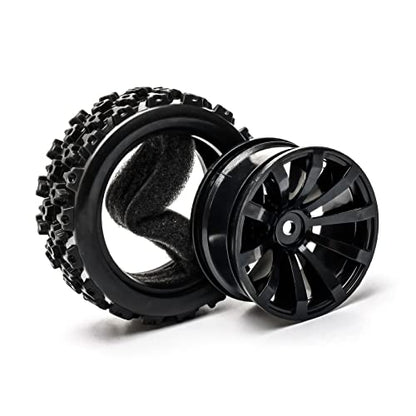 High-Performance 4-Pack Off-Road 12mm Hex Rc Wheels and Tires | 1/10 Scale Rc Tires Upgrade for Enhanced Driving Experience (Black) - color: All Black