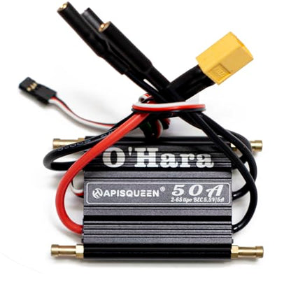 O'Hara 50A 2-6S LiPo ESC Waterproof Brushless Electronic Speed Controller with BEC and XT60 4.0mm Banana Head Connector for RC Boats Model Ship - size: 50A ESC