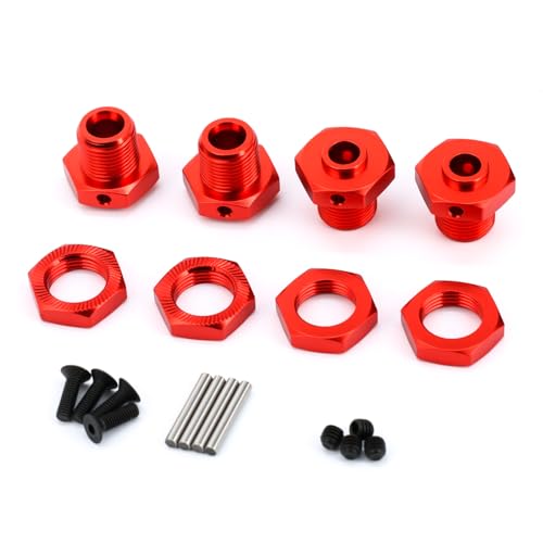 Aluminum Alloy 17mm Wheel Hex Nut Upgrade Part for Arrma 1/8 Typhon 3s 1/10 Big Rock V3 (Red)