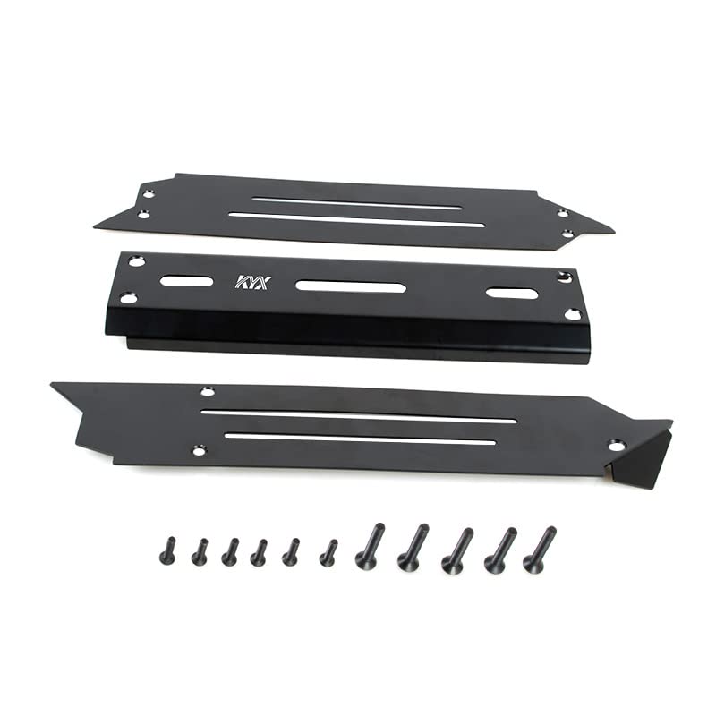 KYX Racing Stainless Steel Black Protector Chassis Guard Plate Axle Guard Upgrades Parts Accessories for 1/10 RC Crawler Car Traxxas 1/10 Maxx V2 WideMaxx