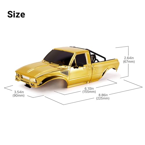 INJORA IR60 Pickup Hard Body Shell for 1/18 TRX4M Defender Bronco (Gold) - color: Gold