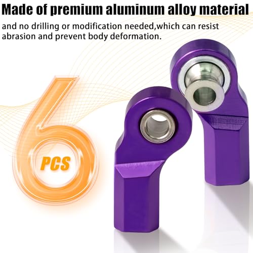 6PCS M3 Tie Rod End Joint Bend Ball Head Holder Linkage Aluminum 4.8mm Ball Cup Compatible with 1/10 Axial SCX10, Traxxas TRX-4, Tamiya CC01, Redcat Gen7, HSP RC Crawler/Trucks (Purple) - color: Purple