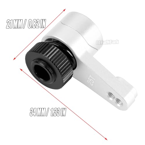 Aluminum 25T Unloading Steering Servo Horn Servo Arm Upgrades Part for 1/10 RBX10 SCX10 90046 Capra 1.9 UTB L0 S1 1/8 LMT Solid AXLE 4WD Monster Truck LOS04022 RC Car,Silver - color: Silver - (25t Servo Arm)