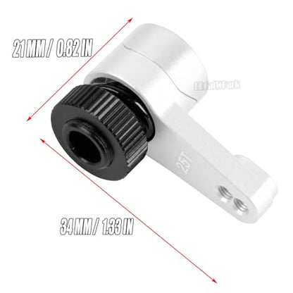 Aluminum 25T Unloading Steering Servo Horn Servo Arm Upgrades Part for 1/10 RBX10 SCX10 90046 Capra 1.9 UTB L0 S1 1/8 LMT Solid AXLE 4WD Monster Truck LOS04022 RC Car,Silver - color: Silver - (25t Servo Arm)