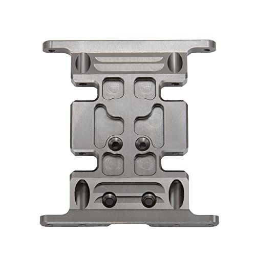 RC Car Aluminum Alloy Center Transmission Skid Plate Mount Gearbox Mount Base Compatible with Axial SCX10 90047 Wrangler 1/10 RC Crawler Car Upgraded Parts (Titanium) - color: Titanium