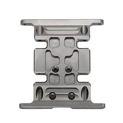 RC Car Aluminum Alloy Center Transmission Skid Plate Mount Gearbox Mount Base Compatible with Axial SCX10 90047 Wrangler 1/10 RC Crawler Car Upgraded Parts (Titanium) - color: Titanium