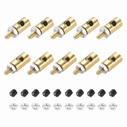 MECCANIXITY Linkage Stoppers Connecting Servo Arm, Push Rod with Nut and Screw for RC Airplane, D4x2.5mm D5x3mm 10 Pcs - size: D4x2.5mm; D5x3mm
