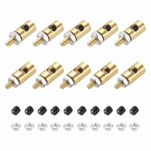 MECCANIXITY Linkage Stoppers Connecting Servo Arm, Push Rod with Nut and Screw for RC Airplane, D4x2.5mm D5x3mm 10 Pcs - size: D4x2.5mm; D5x3mm