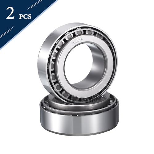 2 Pack 33210 Tapered Roller Bearing Cone and Cup Set | 50mm Bore 90mm OD 32mm Cup Width, Chrome Steel Taper Bearings Set, ABEC-3 - size: 33210