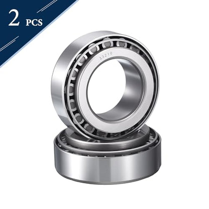 2 Pack 33210 Tapered Roller Bearing Cone and Cup Set | 50mm Bore 90mm OD 32mm Cup Width, Chrome Steel Taper Bearings Set, ABEC-3 - size: 33210
