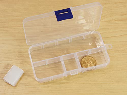 20 packs Plastic Organizer Box 10 Grids Clear Storage Container Jewelry Case with Fixed Dividers for Beads Art DIY Crafts Jewelry Fishing Tackles (20pcs 10 Grids Box) - size: 20pcs 10 Grids Box