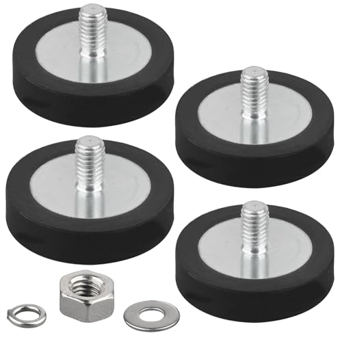 MUTUACTOR Rubber Coated Neodymium Magnets Heavy Duty,4PCS Anti-Slip Rubber Rare Earth Magnet M6 Male Thread,40lbs Anti-Scratch Strong Magnet Mounting for Camera,LED Lights,Van and Electric Equipment - style: 40lbs M6 Male 4pcsh rubber coating