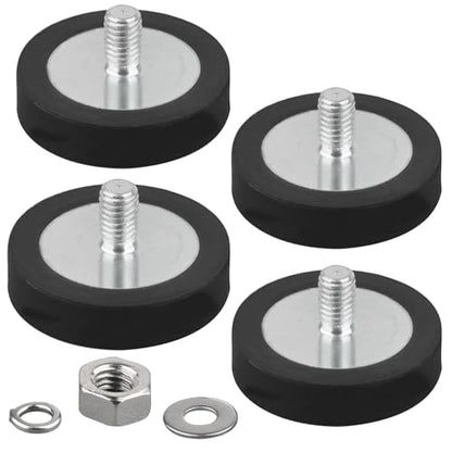 MUTUACTOR Rubber Coated Neodymium Magnets Heavy Duty,4PCS Anti-Slip Rubber Rare Earth Magnet M6 Male Thread,40lbs Anti-Scratch Strong Magnet Mounting for Camera,LED Lights,Van and Electric Equipment - style: 40lbs M6 Male 4pcsh rubber coating