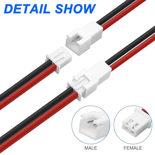 XMSJSIY XH2.54 1 to 2 Connector Terminal Wire 2-Pin XH2.54 Female -6PCS | to Dual Male 2.54mm Pitch Motherboard PWM PC Chassis Fan Y Splitter Terminal Connector for PC Fan 3D Printer LED Light -