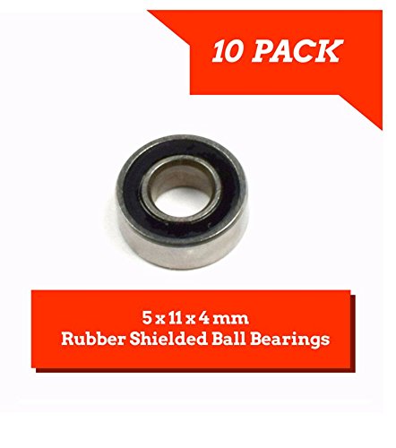 10 Pack 5x11x4mm Rubber Shielded Ball Bearings MR115-2RS - Apex RC Products #1925R