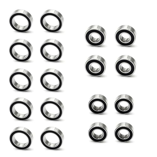 16pcs RC Ball Bearings Kit 5x10x4 5x11x4 8x12x3.5mm Rubber Sealed Compatible with Tamiya TT-02 TT02 1/10 RC Parts