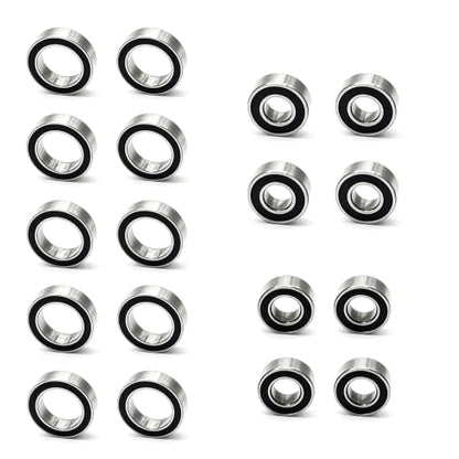 16pcs RC Ball Bearings Kit 5x10x4 5x11x4 8x12x3.5mm Rubber Sealed Compatible with Tamiya TT-02 TT02 1/10 RC Parts