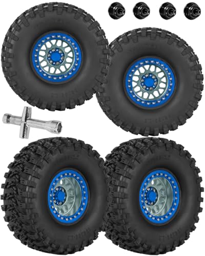 2.2 RC Wheels for 1/10 SCX10 90046 AXI03007 TRX4 TRX6 VS4-10 Gen7 Gen8 MST CFX D90,Aluminium RC Truck Tires Highway Tires 2.2" RC Wheels 2.2 Beadlock Wheel Rim RC Tires (135 * 55MM),Titanium - color: Titanium/4pcs