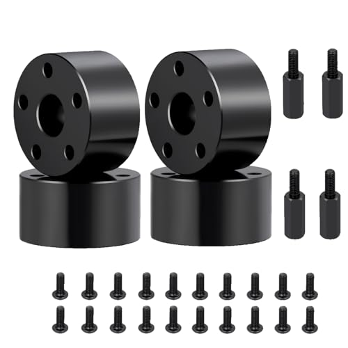 4Pcs Brass 12mm Front Wheel Hex Hub Adapter +19mm Extension Spacers Counterweight Upgrade Parts Compatible with 1/10 Tamiya Clod Buster 4x4x4 RC Monster Truck