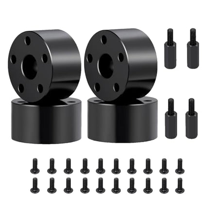 4Pcs Brass 12mm Front Wheel Hex Hub Adapter +19mm Extension Spacers Counterweight Upgrade Parts Compatible with 1/10 Tamiya Clod Buster 4x4x4 RC Monster Truck