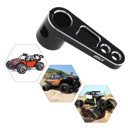 2Pcs CNC Aluminum 25T Servo Horn 25 Teeth Motor Steering Arm | Fit for Futaba Savox Power HD/Replacement for 1/8 1/10 RC Off-Road Crawler Drift Racing Car
