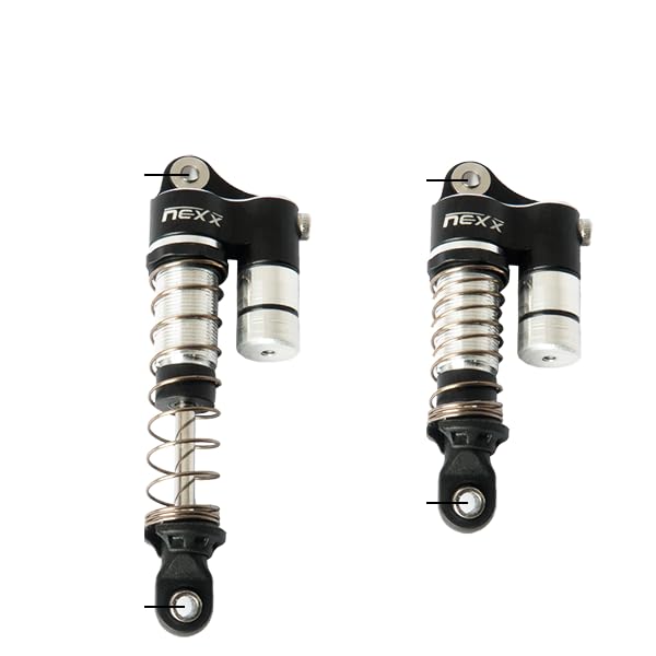 Nexx Racing Reservoir Shock (4 pcs) for RC Crawler TRX4M Scale 1/18 (HELIDIRECT) (Black) - color: Black