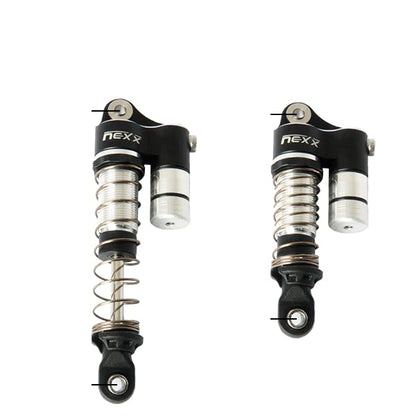 Nexx Racing Reservoir Shock (4 pcs) for RC Crawler TRX4M Scale 1/18 (HELIDIRECT) (Black) - color: Black