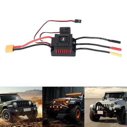 Eujgoov RC Brushless ESC Water 4 Level Brake Force Adjustment, 1/10 RC Car Speed Controller with External Programming Port