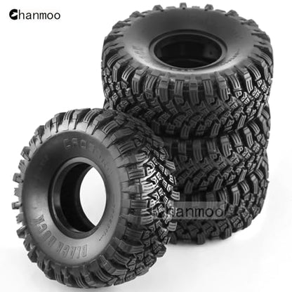 1.9 RC Rock Crawler Tires OD 115mm 1/10 Soft Rubber Mud Slingers Tyres With Foam Insert For 1:10 Crawler Car Traxxas TRX4 Axial SCX10 II RC4WD D90 TF2 Tamiya CC01 Gen8 Beadlock Wheels 4PCS