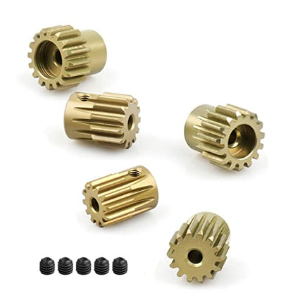 5PCS 32DP 540 Motor Pinion Gear 12T 13T 14T 15T 16T 3.175mm Shaft Pinion | Gears Replacement Parts Set Kit for 1/10 RC Car Brushless Brush Motor - color: Gold 32p 16t-20t