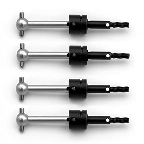 GoolRC 4PSC RC Drive Shaft, Tamiya Upgrades Drive Shaft Metal Universal CVD Drive Shaft Dogbone Joint Replacement for Tamiya TT01 TT02 1/10 Remote Control Car - color: Silver