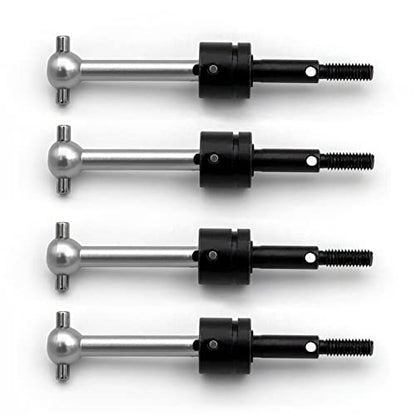 GoolRC 4PSC RC Drive Shaft, Tamiya Upgrades Drive Shaft Metal Universal CVD Drive Shaft Dogbone Joint Replacement for Tamiya TT01 TT02 1/10 Remote Control Car - color: Silver