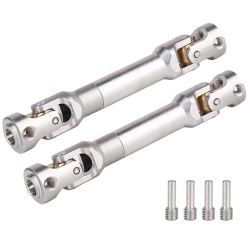 2pcs Hobbyfire 1/10 RC Crawler Drive Shafts Stainless Steel Universal Joint Driveshaft for Axial SCX10 II III Traxxas TRX4 Redcat Gen8 Gen7 Element Upgrades Parts(81-105mm) - style: 81-105mm