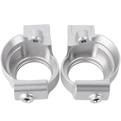 Unbreakable 7075 Aluminum Caster Blocks C-Hubs for Traxxas X-MAXX 8S, L&R C Hub Carrier Front Suspension Knuckle Mount Upgrade, CNC 7075 Alum., Replacement for Traxxas 7732 7832, Silver Finish - style: C-Hubs