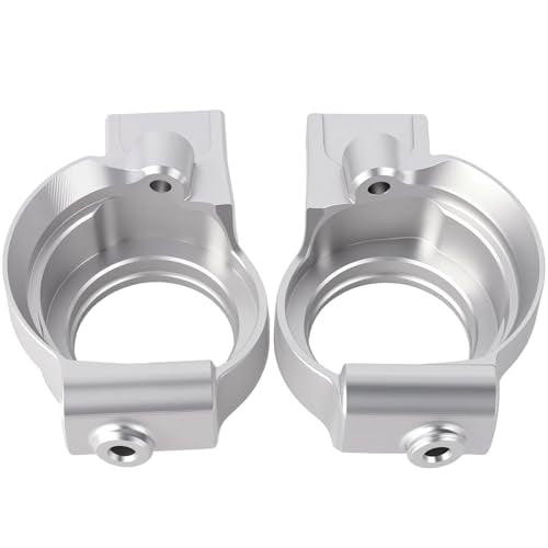 Unbreakable 7075 Aluminum Caster Blocks C-Hubs for Traxxas X-MAXX 8S, L&R C Hub Carrier Front Suspension Knuckle Mount Upgrade, CNC 7075 Alum., Replacement for Traxxas 7732 7832, Silver Finish - style: C-Hubs