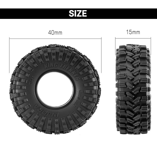 INJORA 40 * 15mm 0.7" King Trekker Tires for 1/30 Axial SCX30 (T7024)