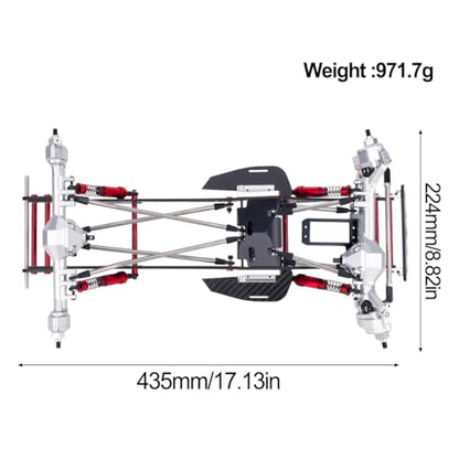 Performance Carbon LCG Chassis Kit with Brace Rock Sliders Delrin Skid Plate for 1/10 RC Crawler Comp Rigs SCX10 Capra Upgrade (Chassis Kit B) - style: Chassis Kit B