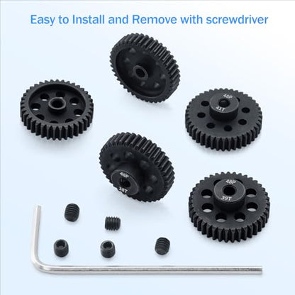 48P 37T 38T 39T 40T 41T Pinion Gear Sets with Screwdrivers for 3.175mm Shaft Brushless Brush Motor Compatible for Kyosho Axial Traxxas Arrma HSP HPI AXIAL Tamiya Losi 1/10 RC Car - size: 37T 38T 39T 40T 41T