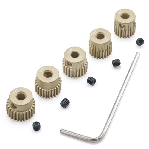 Surpass Hobby 64DP Pinion Gear 21T 22T 23T 24T 25T 3.175mm Motor Gears for 1/10 RC Car Brushed Brushless Motor Parts - size: 21T 22T 23T 24T 25T