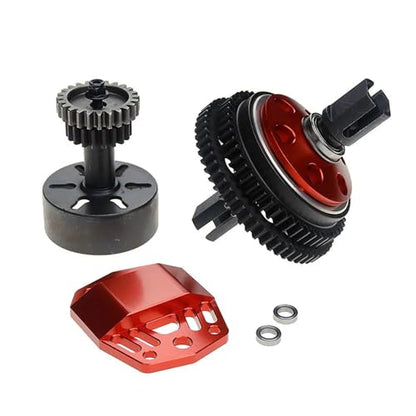 Alloy 2 Speed Transmission Gear with Clutch Bell Kit for 1/5 Losi 5ive T Rovan Lt Kingmotor X2 Truck RC CAR Parts (Red)